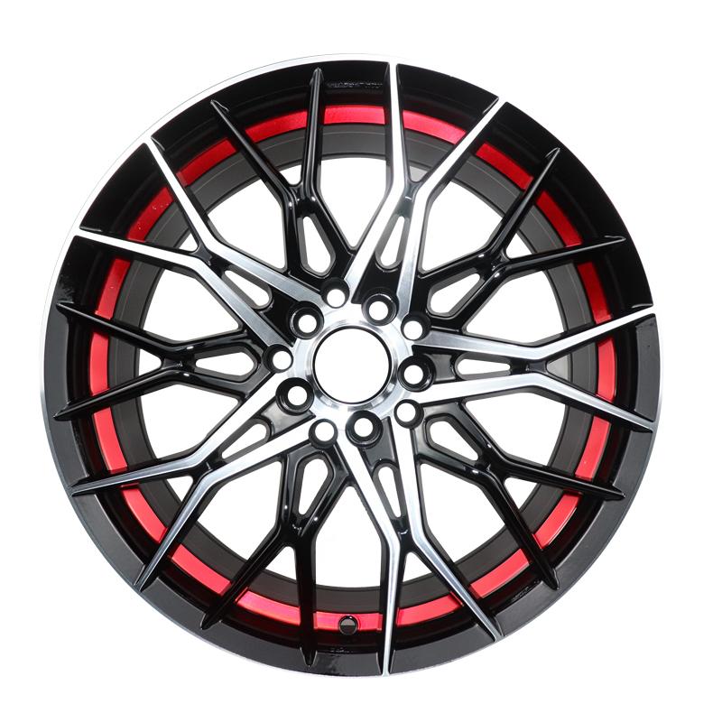 20 inch 10x100/114.3mm black and red full-painting forged wheel